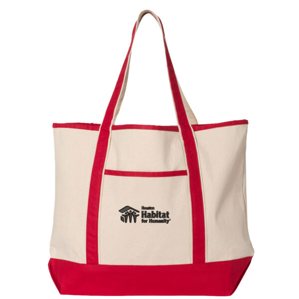 Q-Tees - 34.6L Large Canvas Deluxe Tote - Embroidered Logo Thumbnail