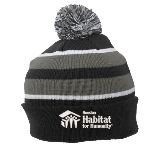 Pacific Headwear Knit Fold Over Pom Pom Beanie - Embroidered Logo Thumbnail