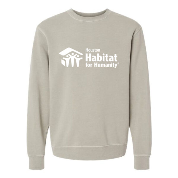 Unisex Midweight Pigment-Dyed Crewneck Sweatshirt - Printed Logo Thumbnail