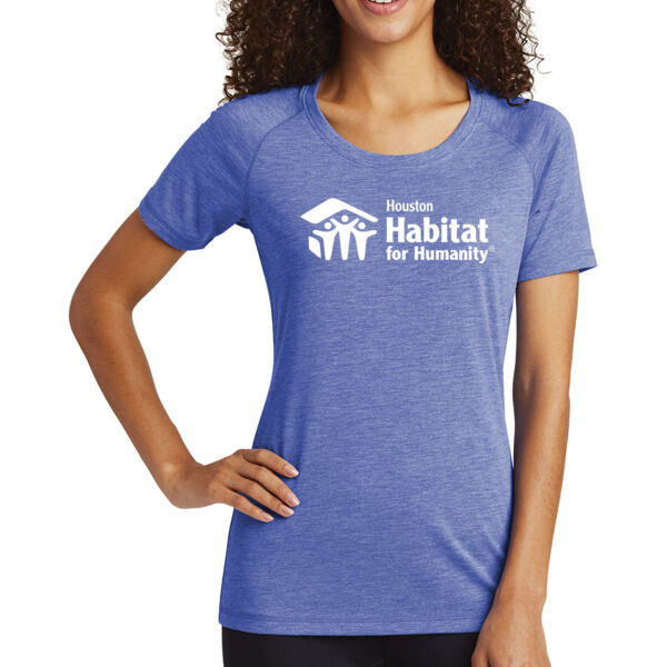 Sport-Tek Ladies PosiCharge Tri-Blend Wicking Scoop Neck Raglan Tee - Printed Logo Thumbnail