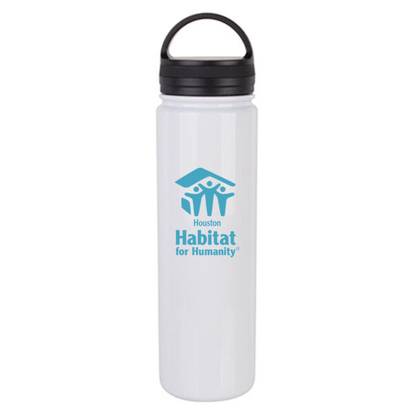 23oz Stainless Steel Flask Bottle w/Portable Lid - Sublimated Logo Thumbnail