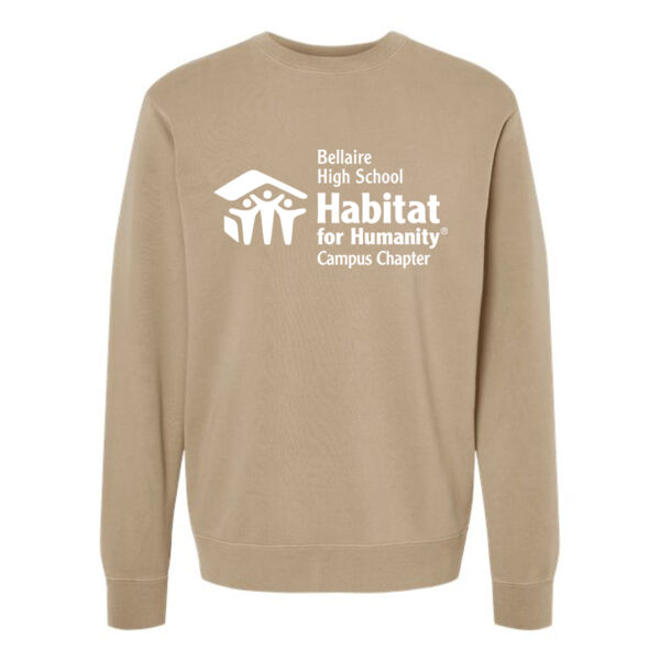 Unisex Midweight Pigment-Dyed Crewneck Sweatshirt - Printed Logo Thumbnail