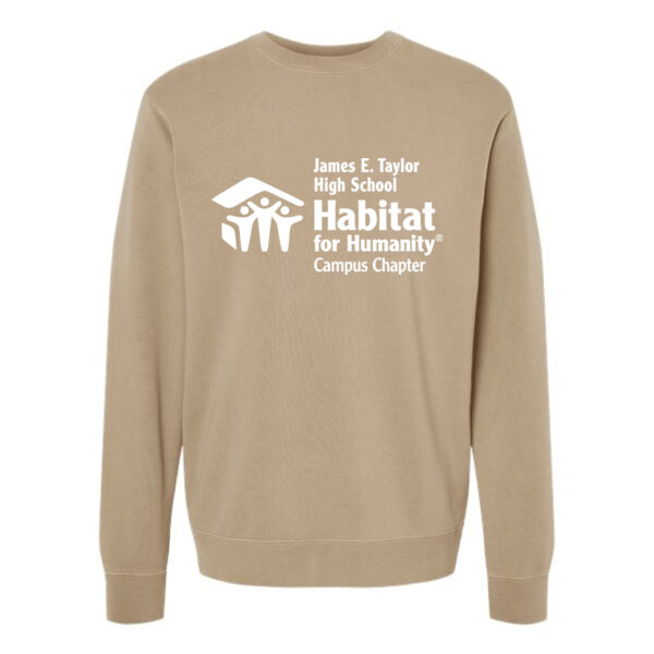 Unisex Midweight Pigment-Dyed Crewneck Sweatshirt - Printed Logo Thumbnail
