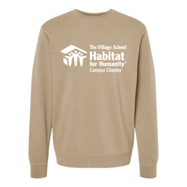 Unisex Midweight Pigment-Dyed Crewneck Sweatshirt - Printed Logo Thumbnail