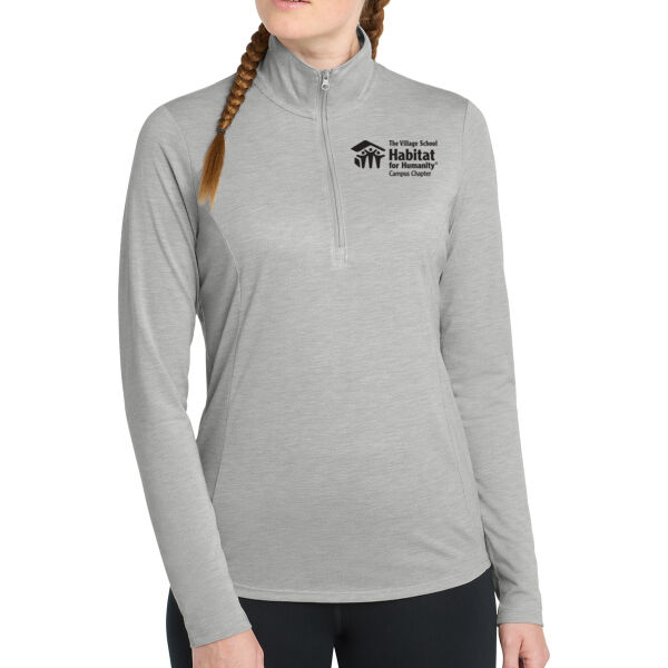 Sport-Tek Ladies PosiCharge Tri-Blend Wicking 1/4-Zip Pullover - Embroidered Logo Thumbnail